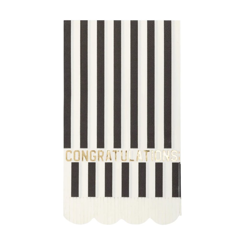 Striped Congratulations Paper Guest Towels 18ct