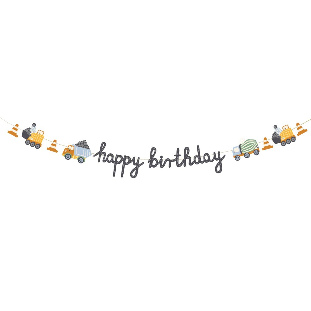 Construction Party Birthday Banner 6.5ft