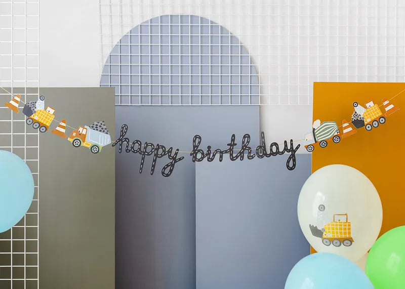 Construction Party Birthday Banner 6.5ft