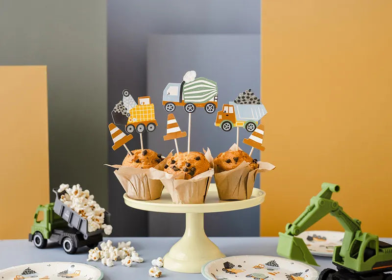 Construction Party Cupcake Toppers 6ct