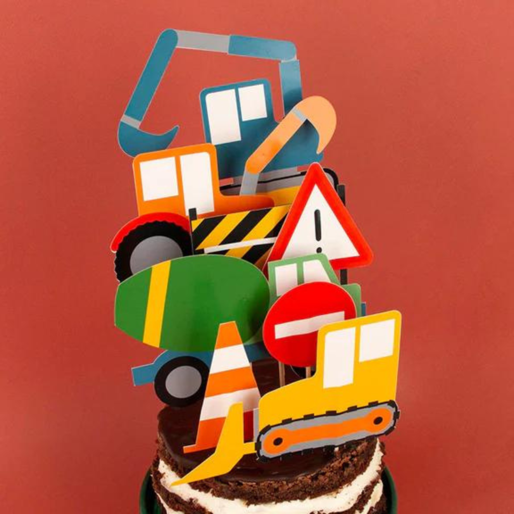 Construction Site Cake Toppers 8ct