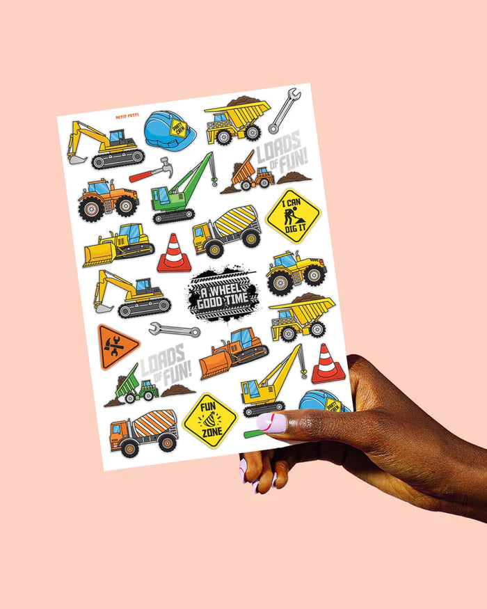 Construction Temporary Tattoo Sheets 2ct