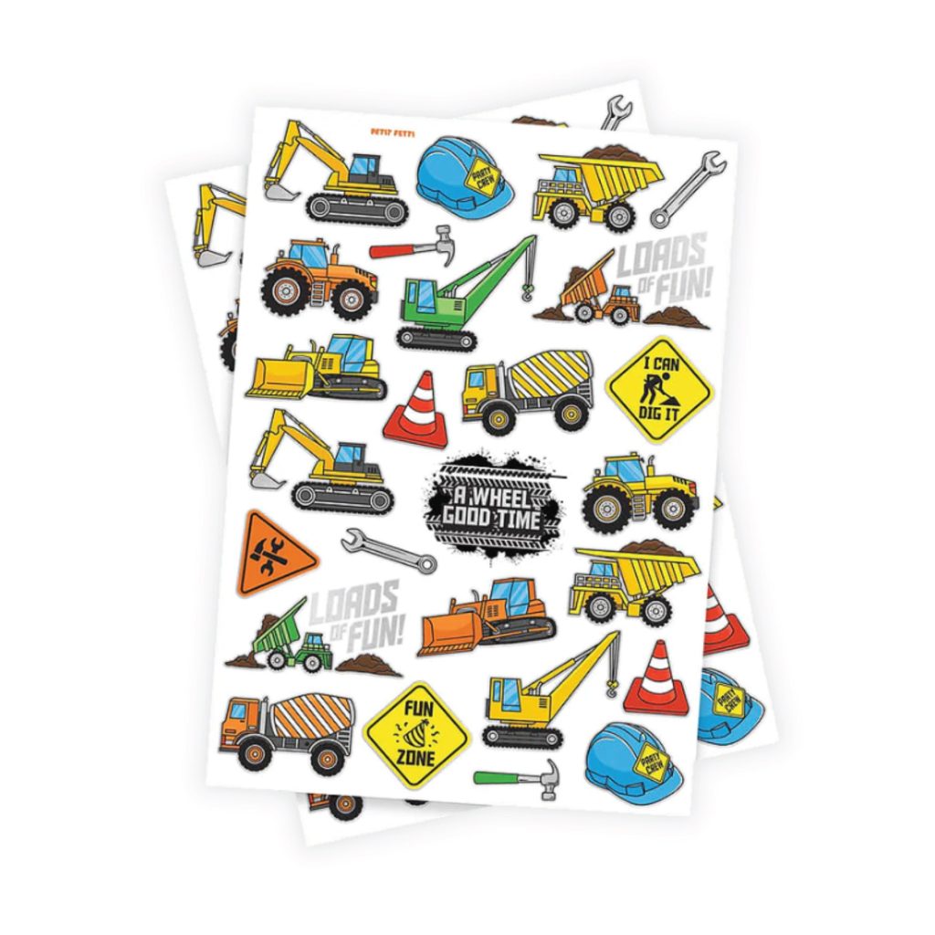 Construction Temporary Tattoo Sheets 2ct