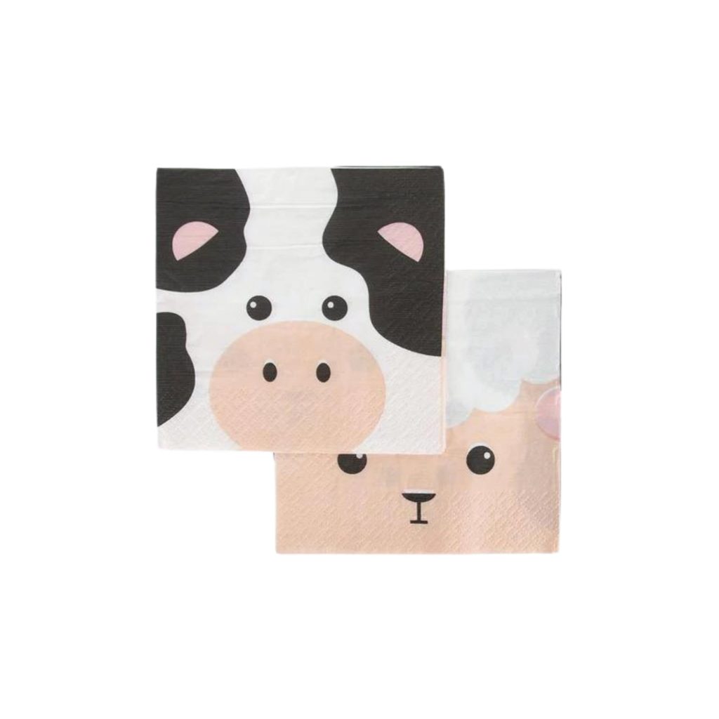 Barnyard Sheep & Cow Dessert Napkins 20ct