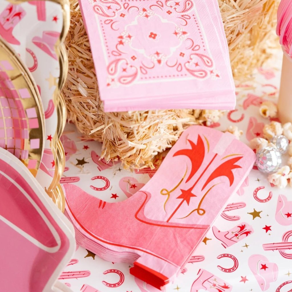 Pink Bandana Dessert Napkins 24ct