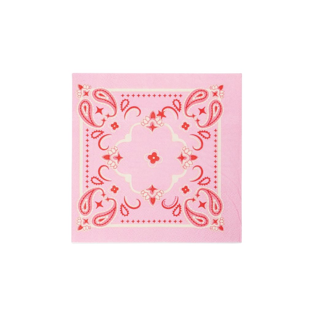 Pink Bandana Dessert Napkins 24ct