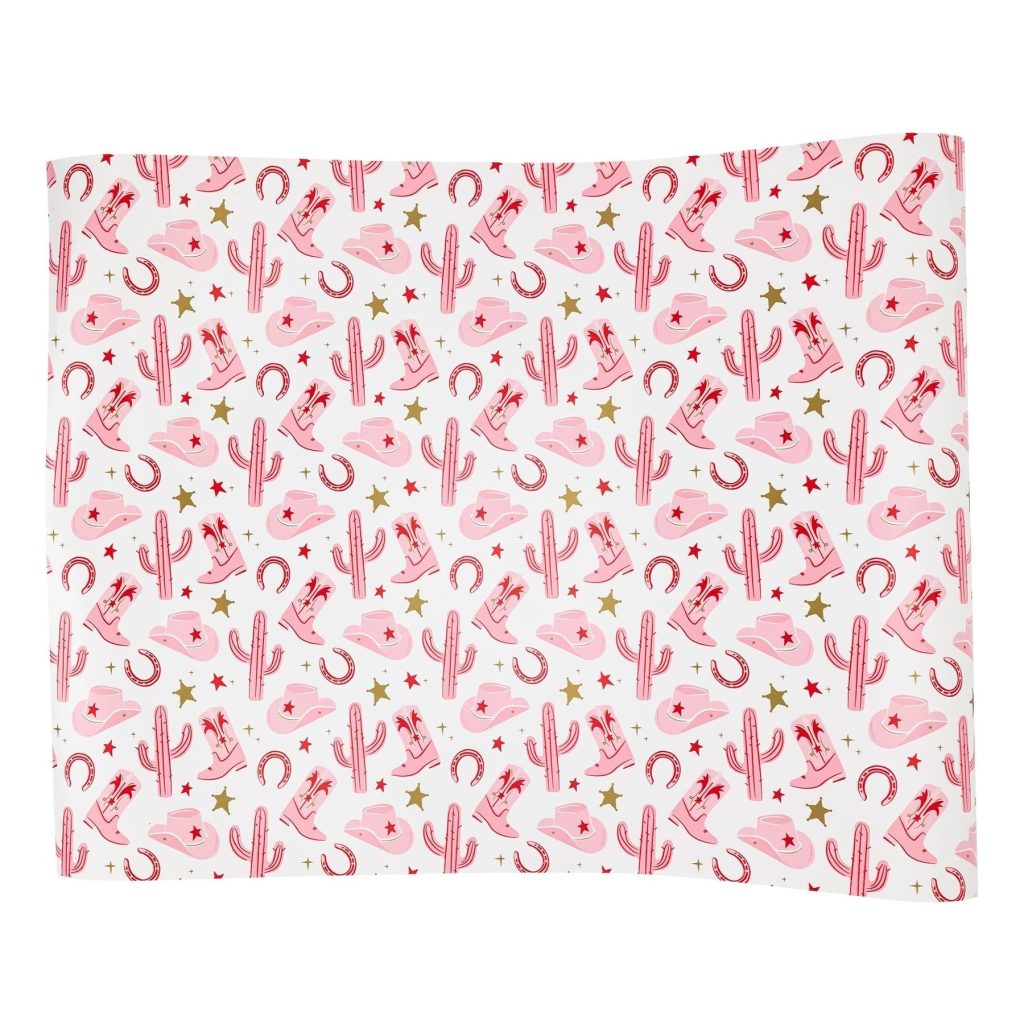 Pink Western Cowgirl Paper Table Runner 10ft