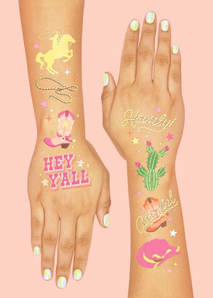 Cowgirl Temporary Tattoo Sheets 2ct