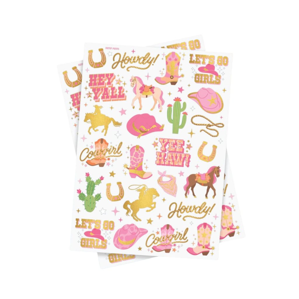 Cowgirl Temporary Tattoo Sheets 2ct