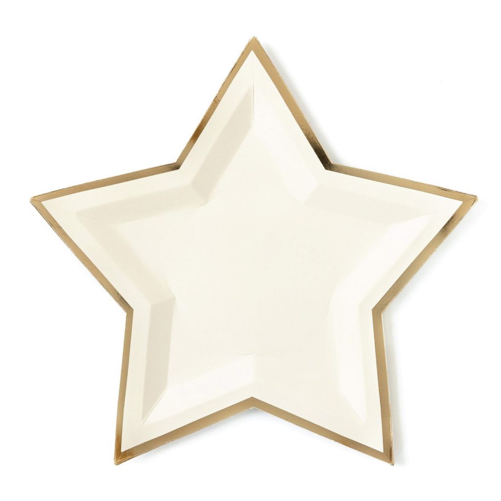 Cream Star Shaped Dessert Plates