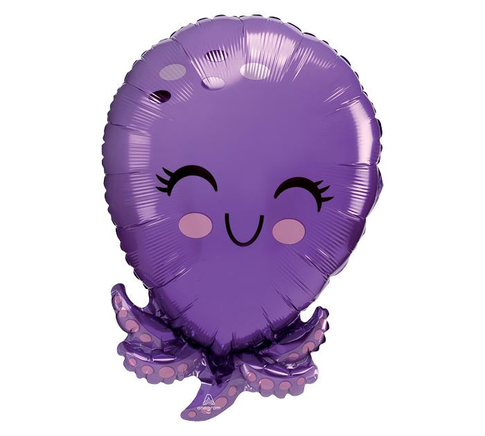 Silly Purple Octopus Foil Balloon 21″