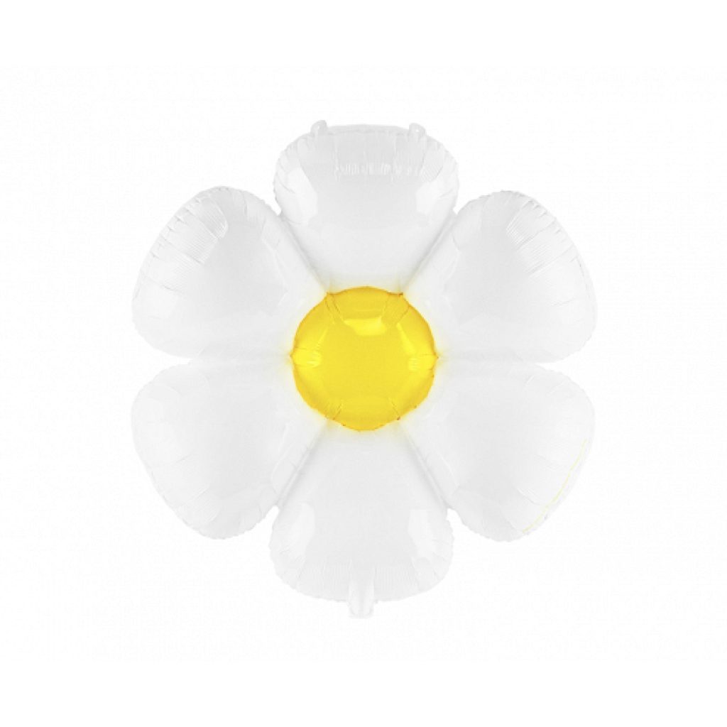 White Daisy Flower Foil Balloon 28in