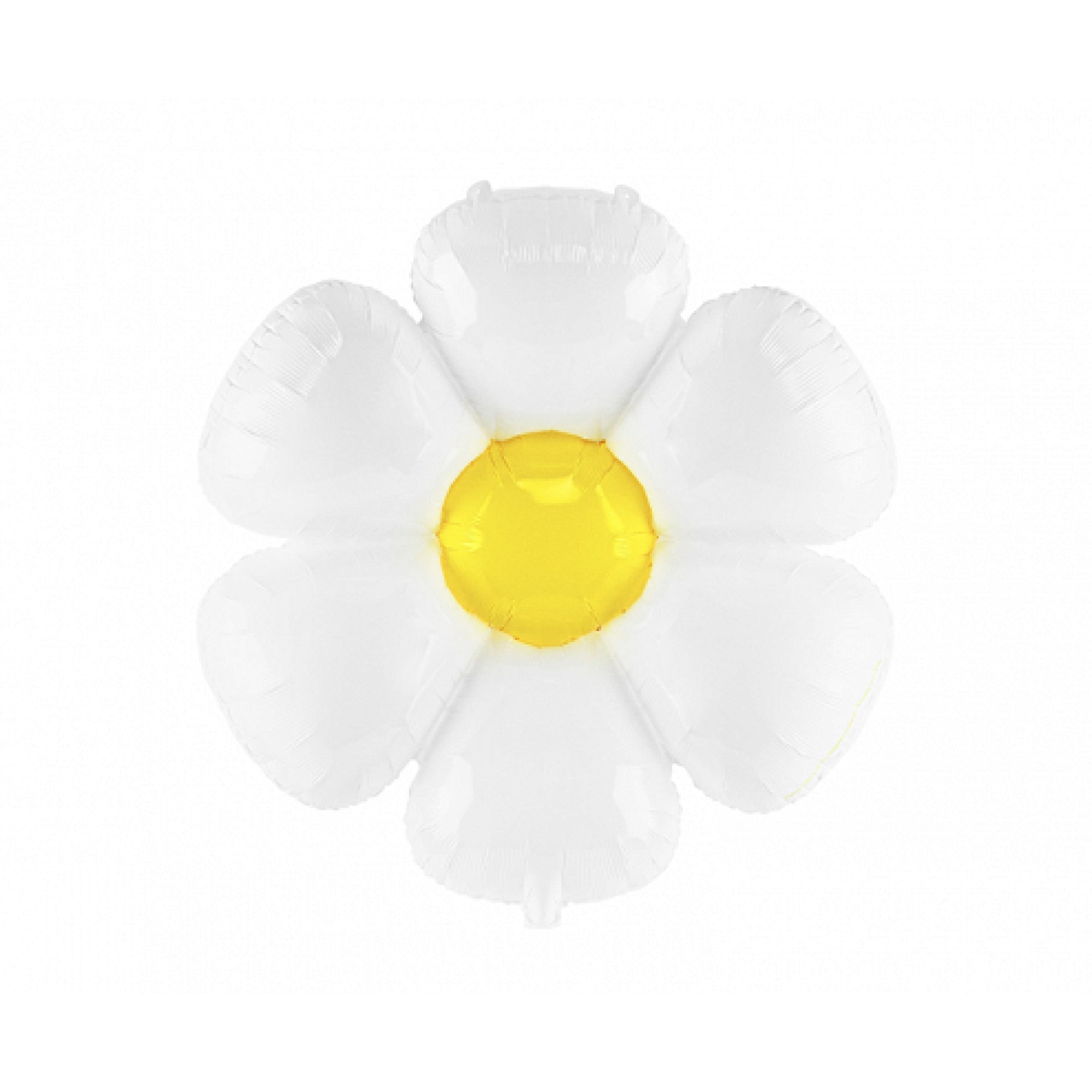 White Daisy Flower Foil Balloon 28in