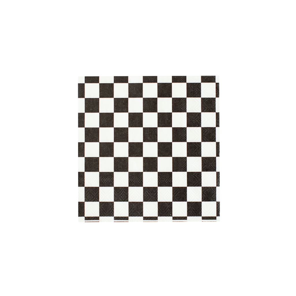 Black & White Checkered Dessert Napkins 20ct