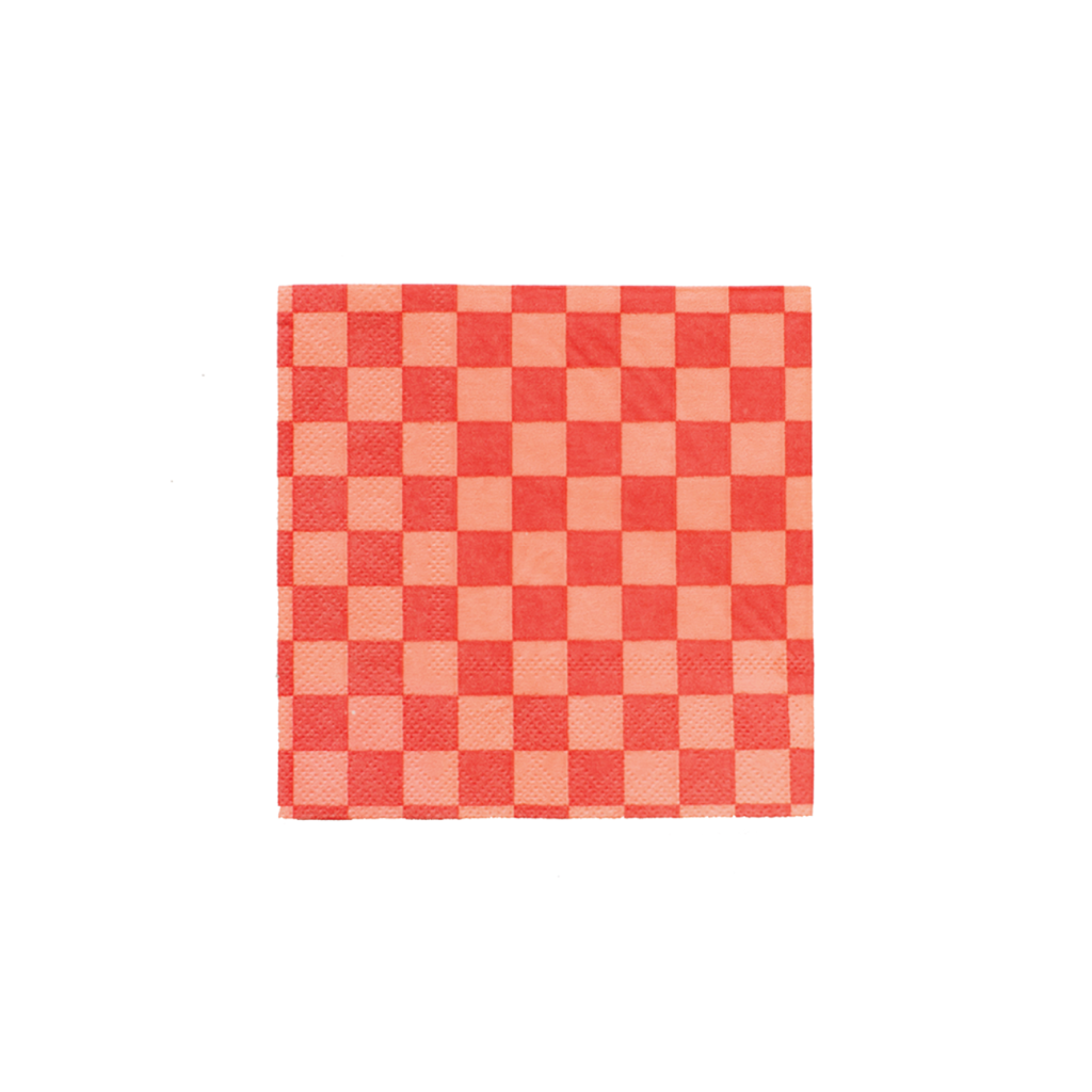 Red Checkered Dessert Napkins 20ct