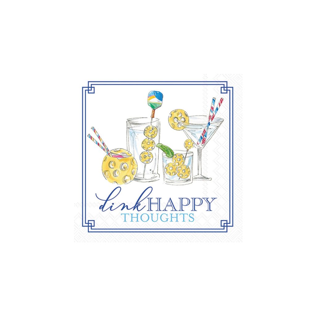 Dink Happy Thoughts Pickleball Dessert Napkins 20ct