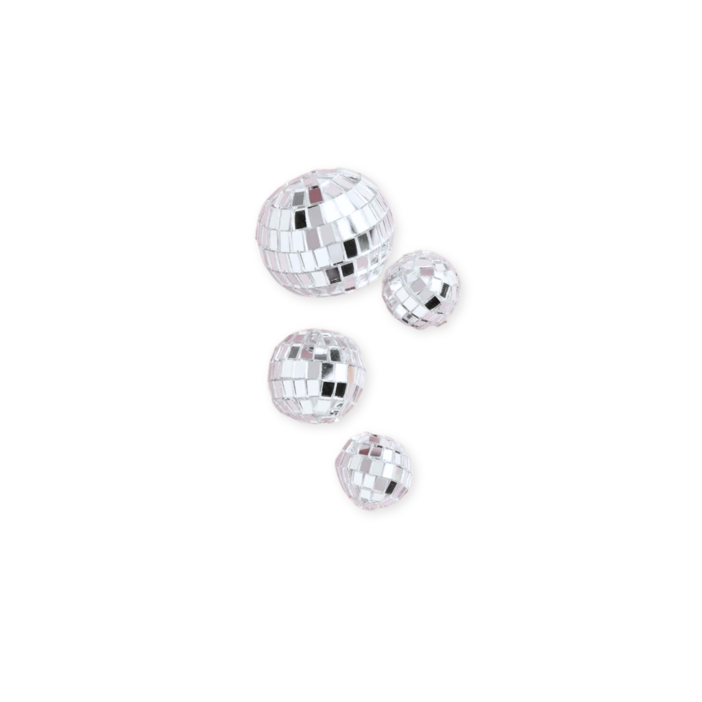 Disco Ball Cake Decorations 4ct