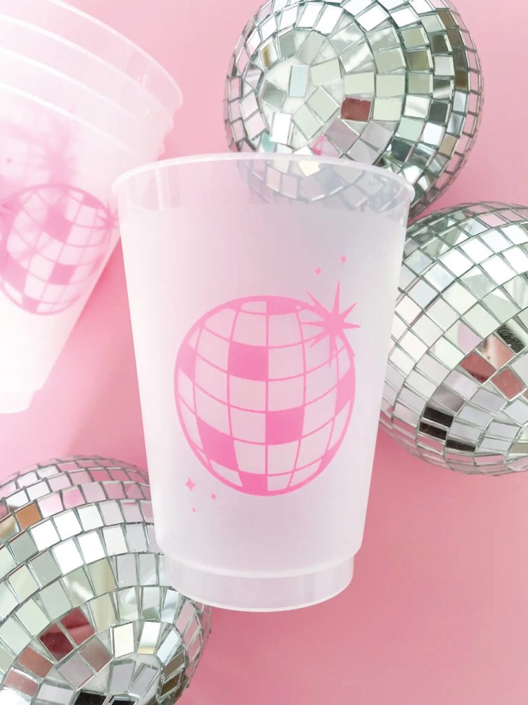 Disco Ball Frosted Plastic Cups 6ct