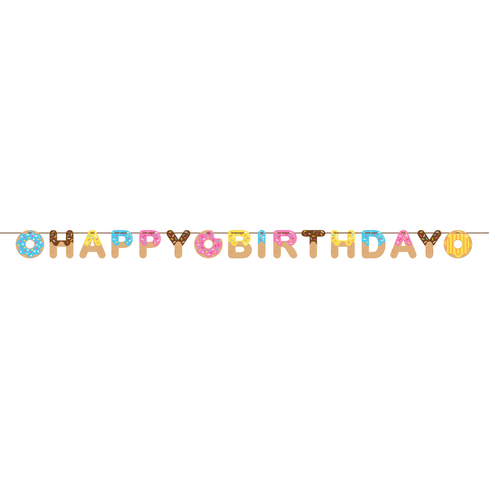 Donut Happy Birthday Banner 8.5ft