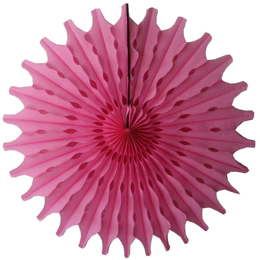 Rose Pink Tissue Paper Fan 18in