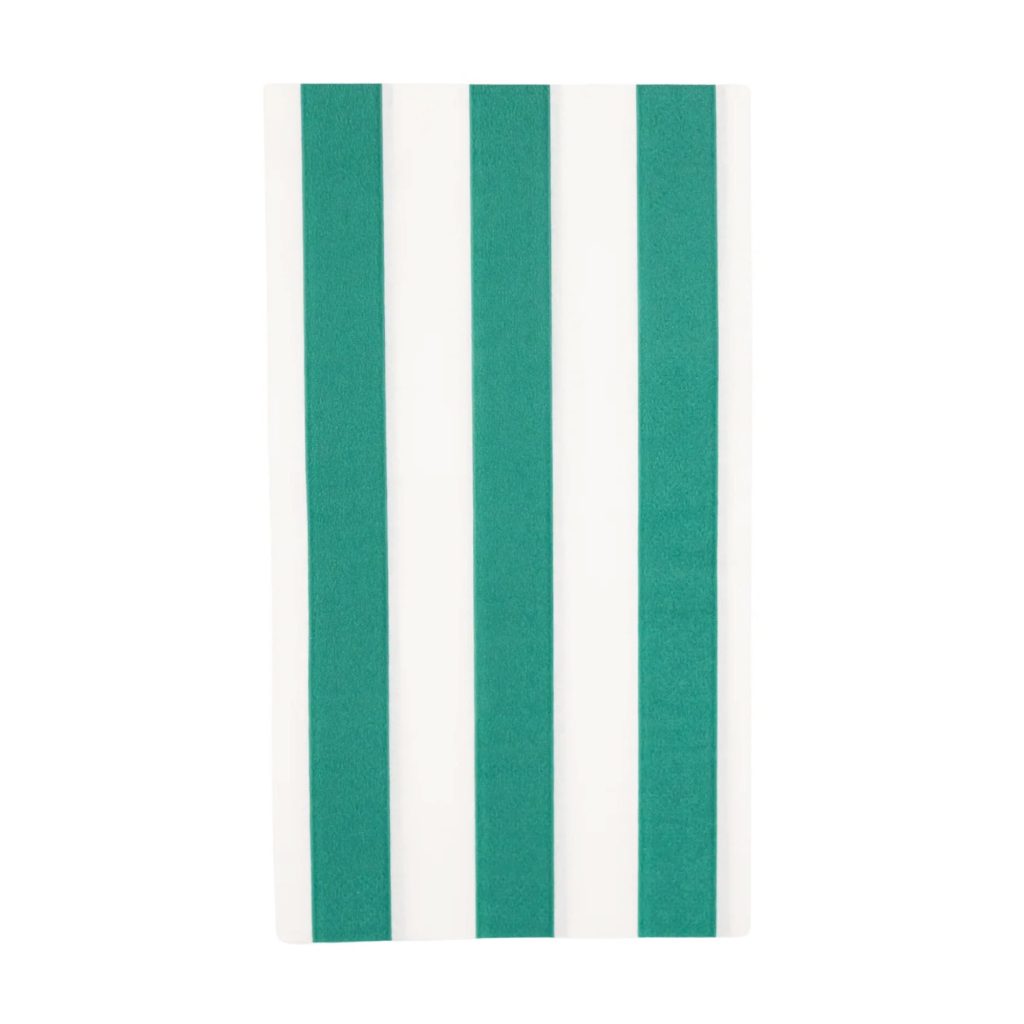 Emerald Green Cabana Striped Paper Guest Towels 20ct