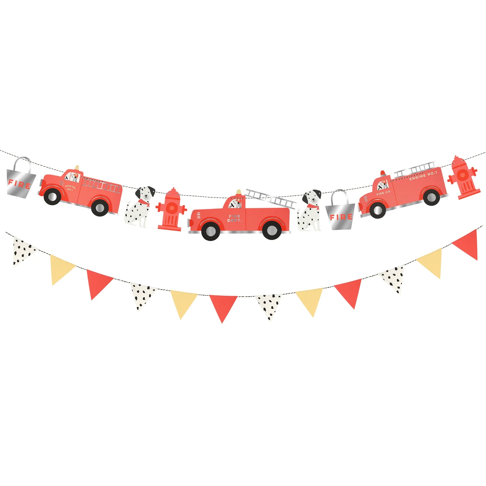 Fire Truck Party Garland Set 6ft