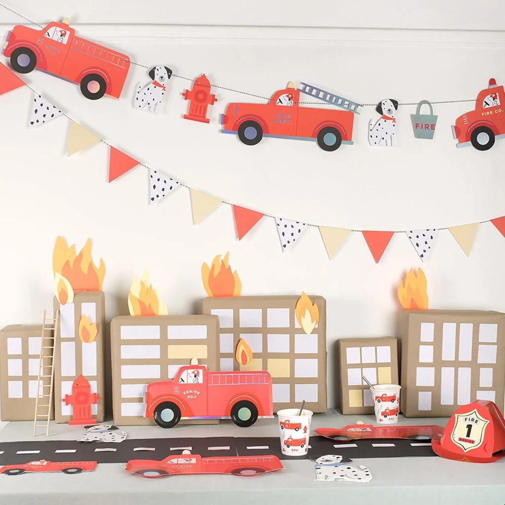 Fire Truck Party Garland Set 6ft