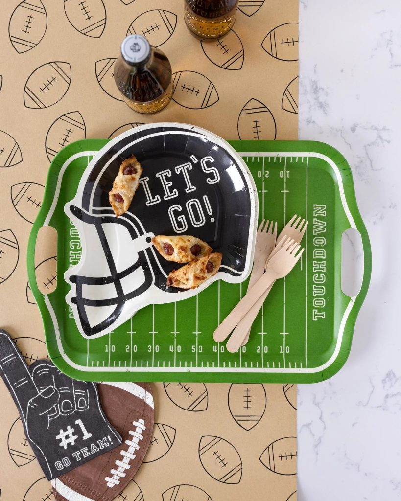 Football Field Bamboo Serving Tray