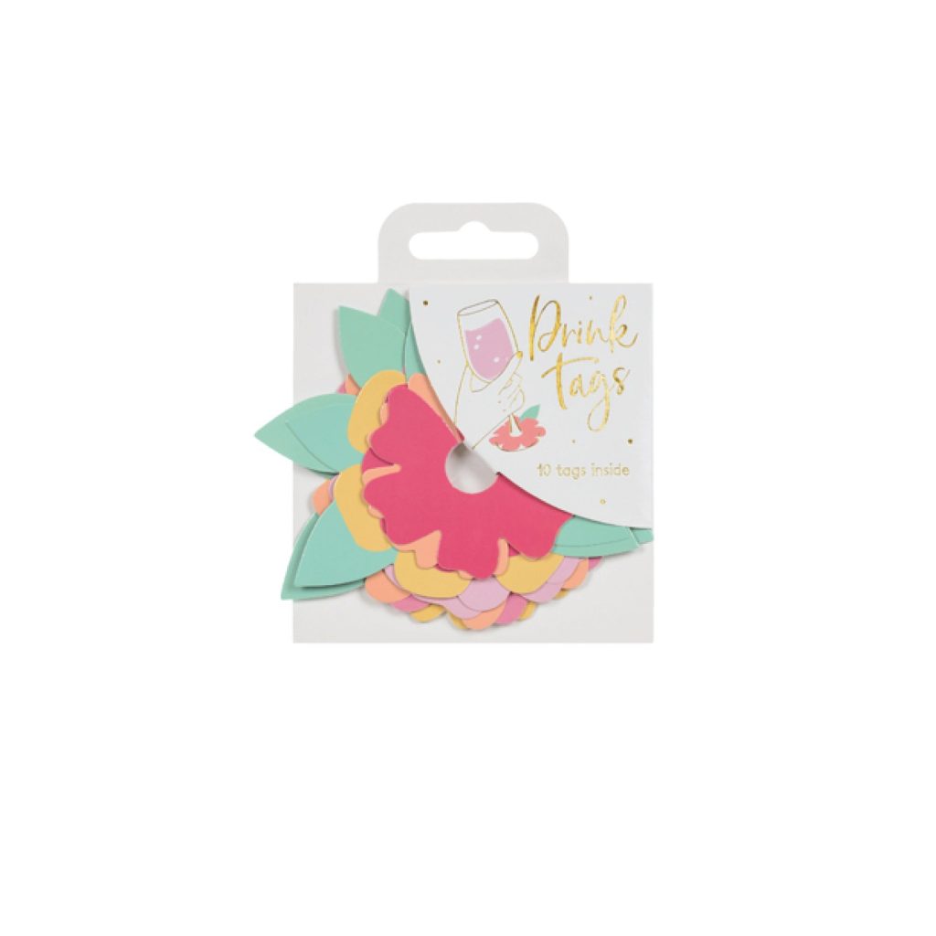 Floral Wine Glass Tags 10ct