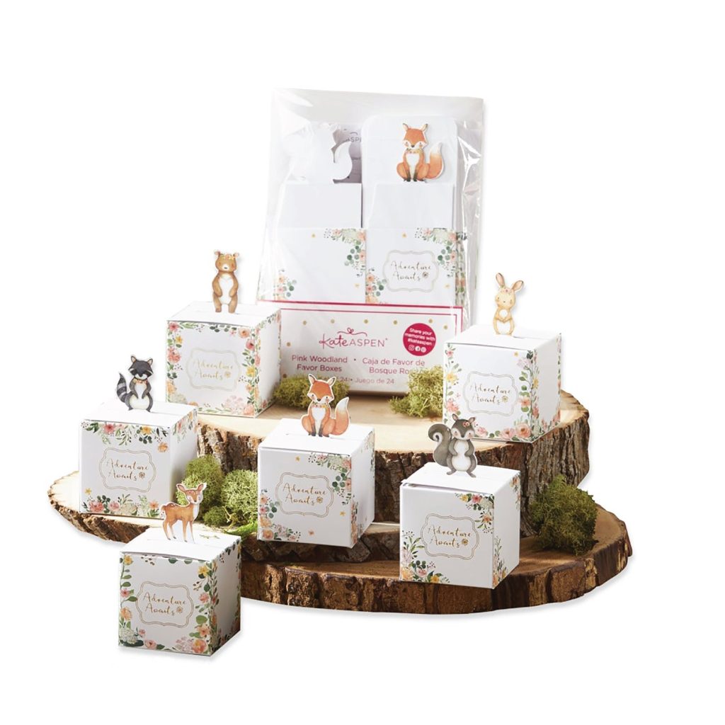 Floral Woodland Baby Favor Boxes 24ct