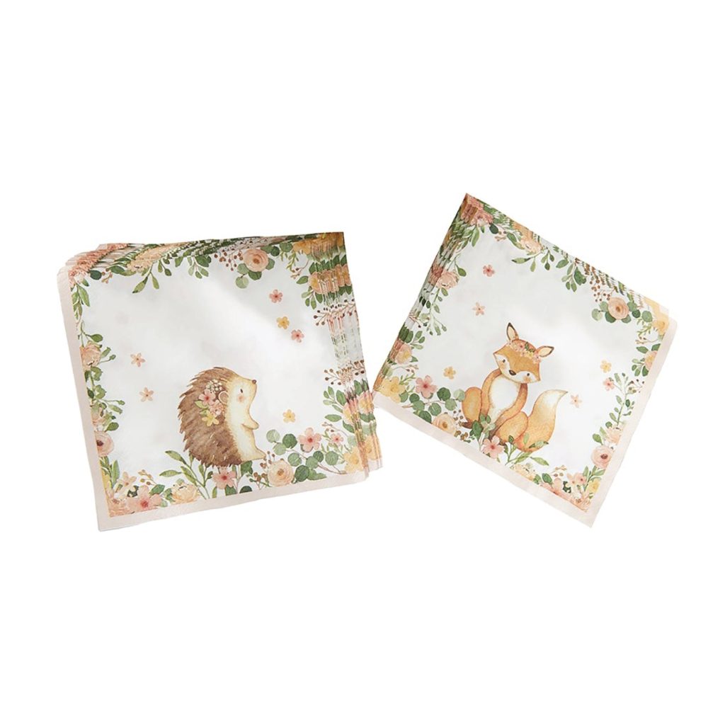 Floral Woodland Animals Lunch Napkins 30ct