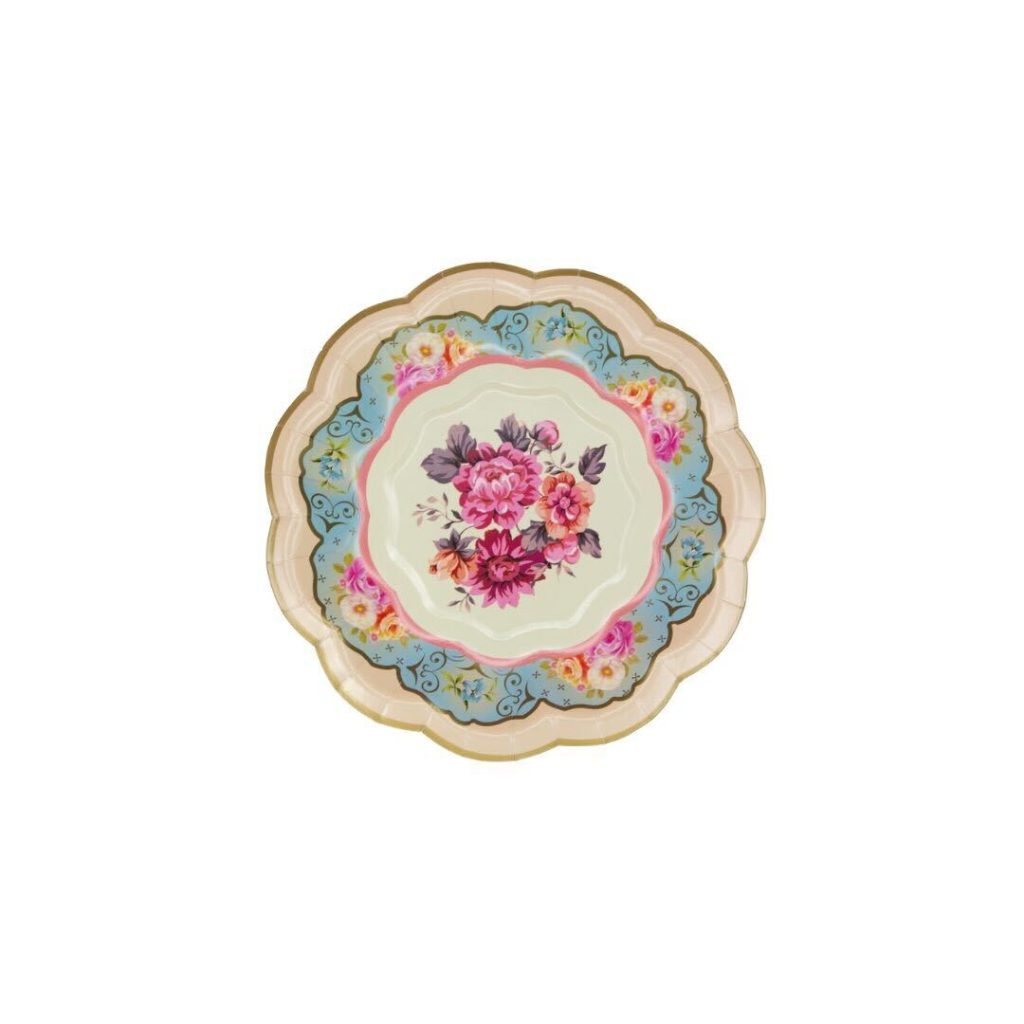 Floral Vintage Tea Party Dessert Plates 12ct