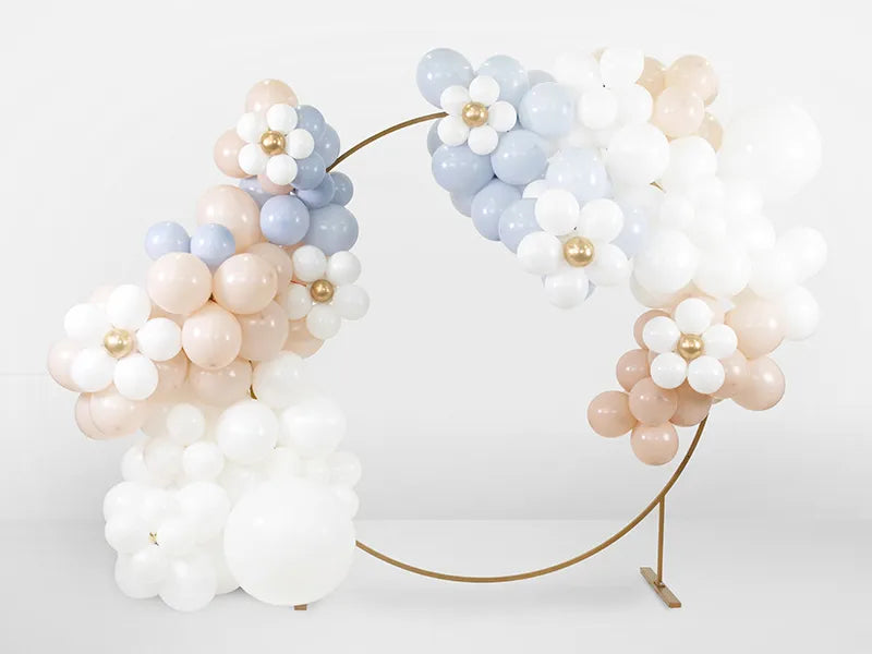 White & Gold Flower Balloon Kit 6ct