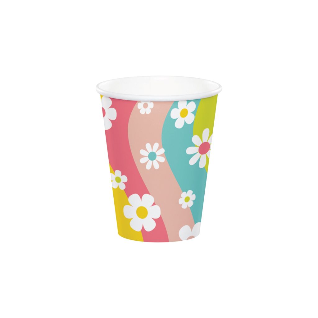 Flower Power Paper Cups 8ct