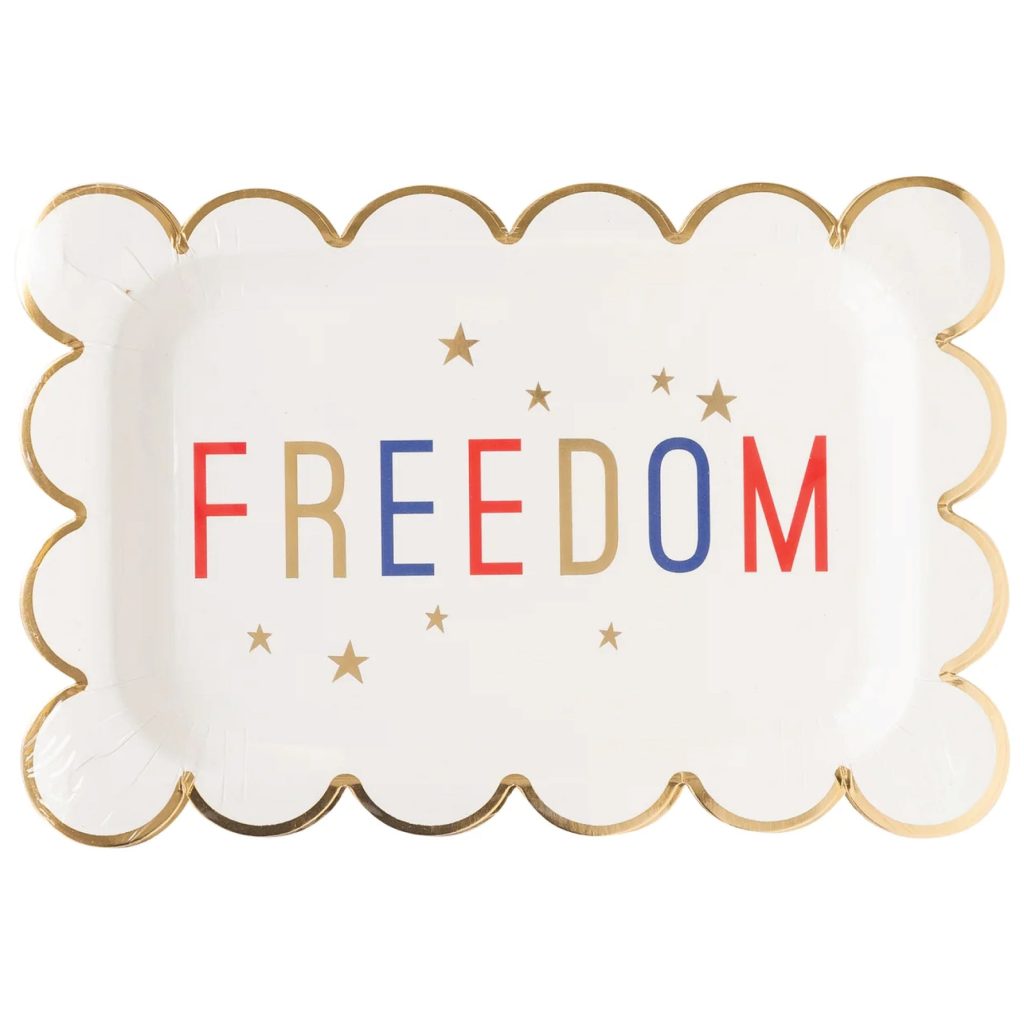 Patriotic Freedom Rectangle Lunch Plates 8ct