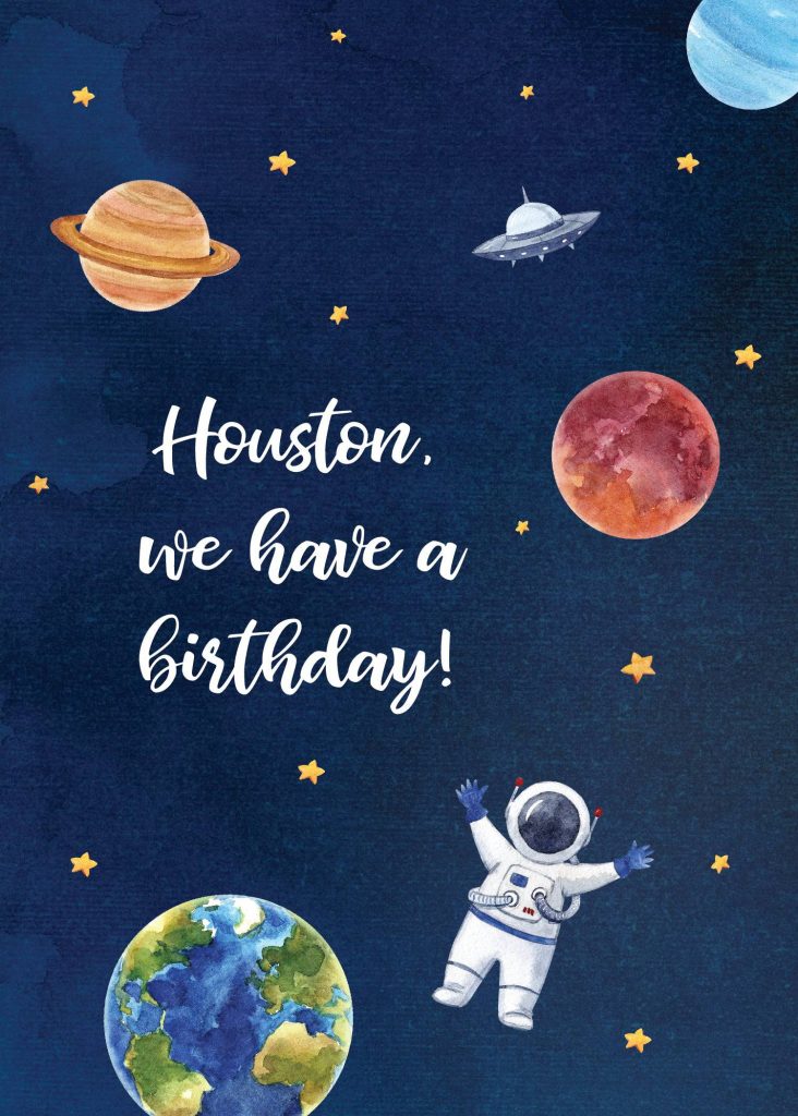 Galaxy Space Birthday Party Invitation