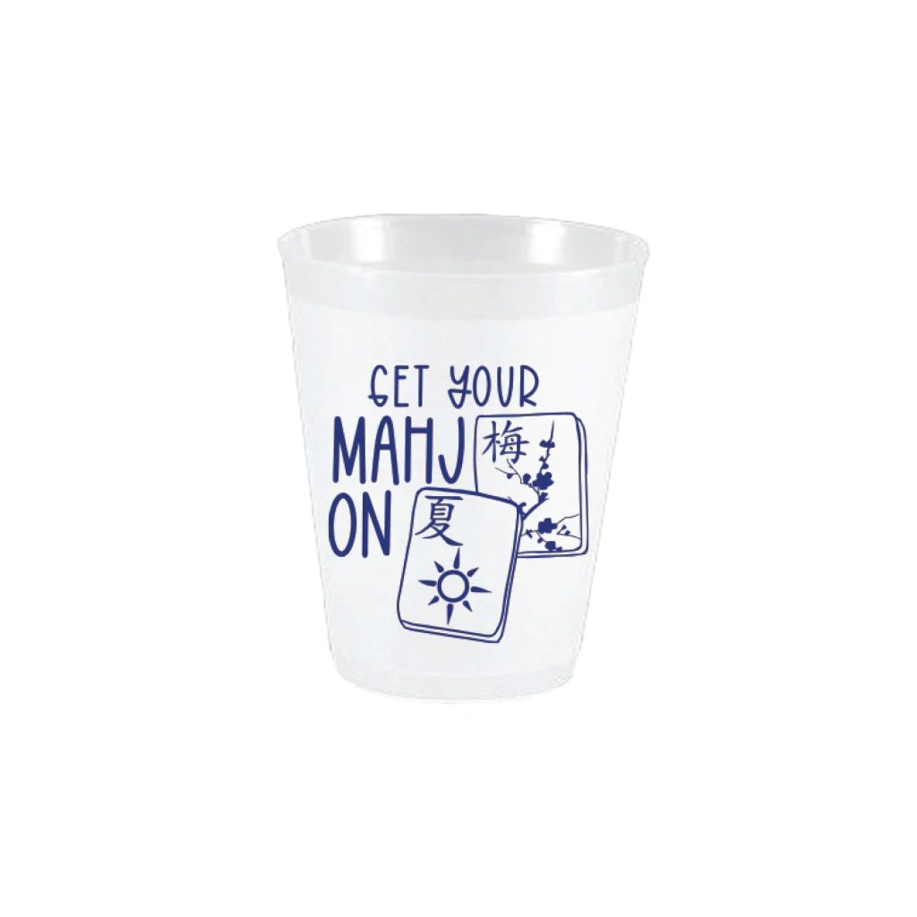 Blue Get Your Mahj On Frosted Plastic Cups 10ct