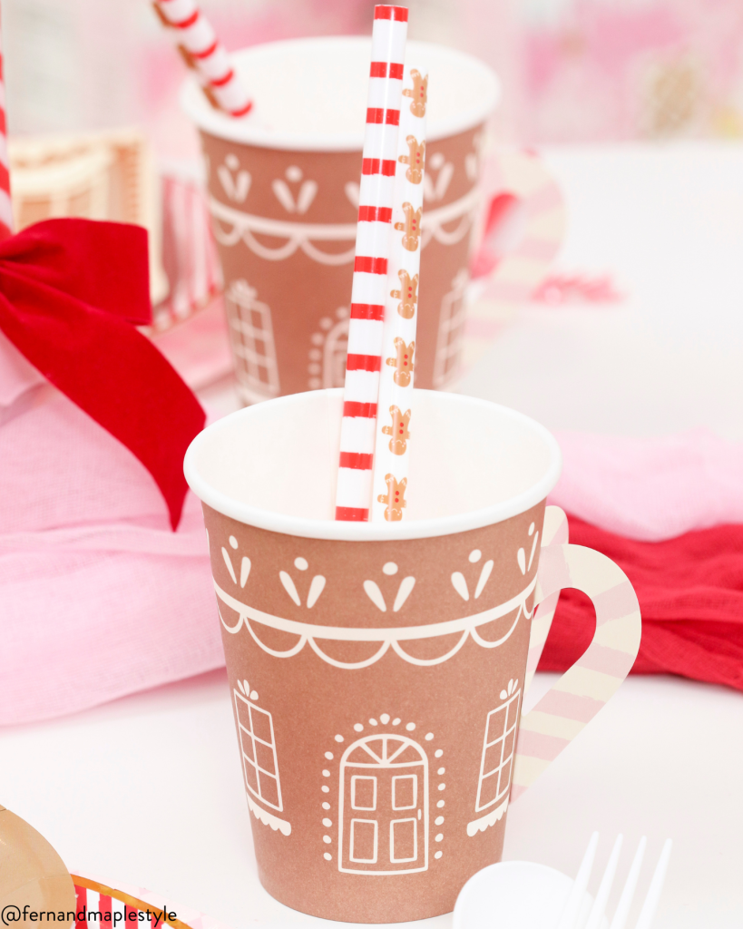 Gingerbread Man Plastic Straws 12ct