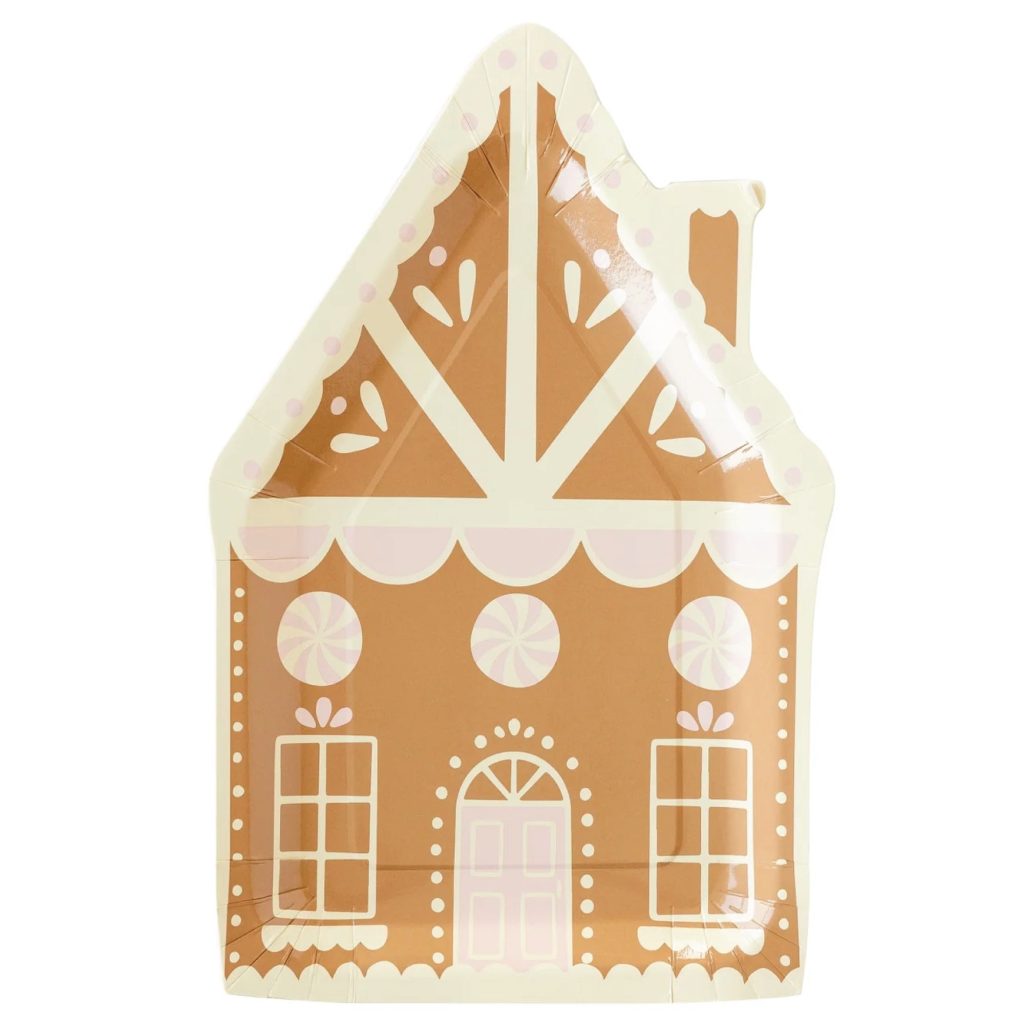 Pink Gingerbread House Lunch Plates 8ct