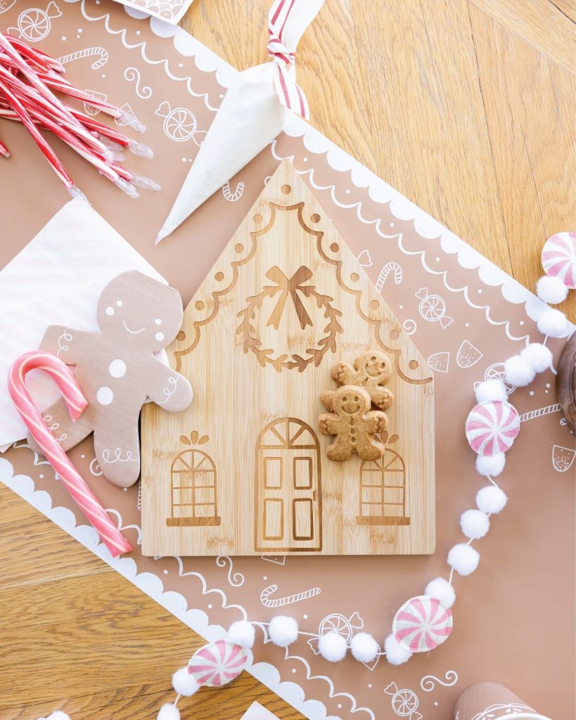 Mini Gingerbread House Bamboo Serving Board