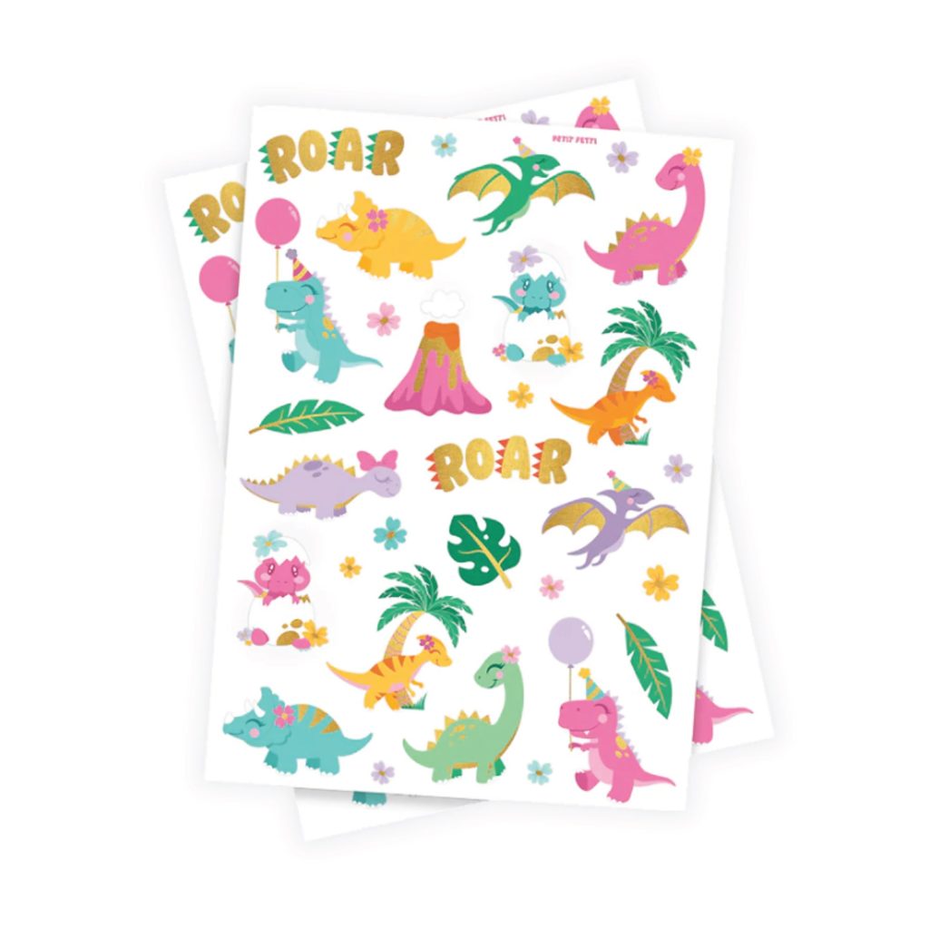 Girl Dinosaur Temporary Tattoo Sheets 2ct