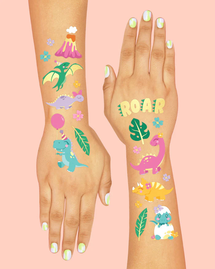 Girl Dinosaur Temporary Tattoo Sheets 2ct