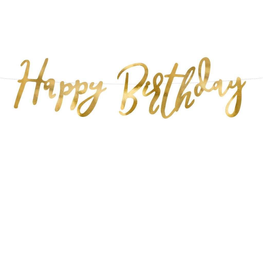 Gold Happy Birthday Letter Banner 2ft