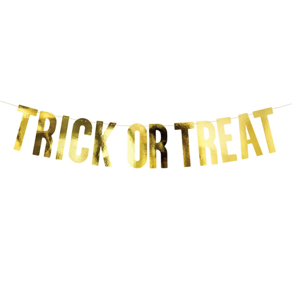 Gold Trick Or Treat Letter Banner