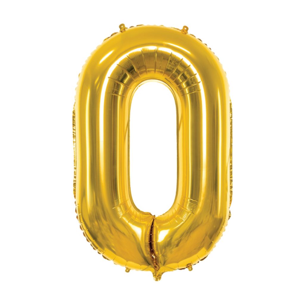 34″ Gold Number Balloon 0-9