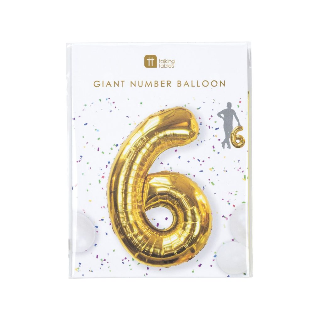 Gold Number 6 Balloon