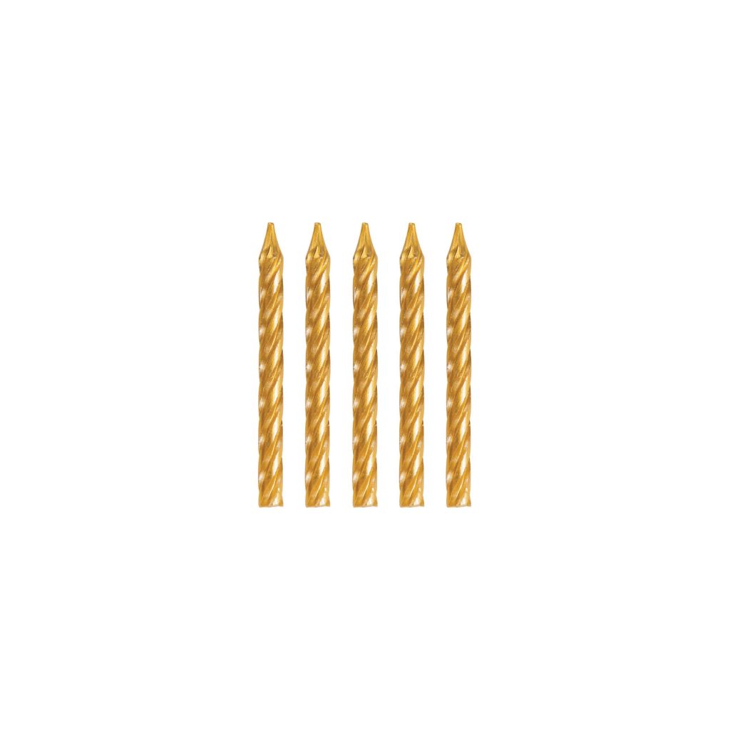 Gold Spiral Birthday Candles