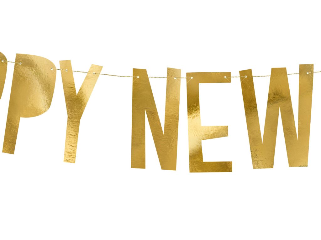 Gold Happy New Year Banner 3ft