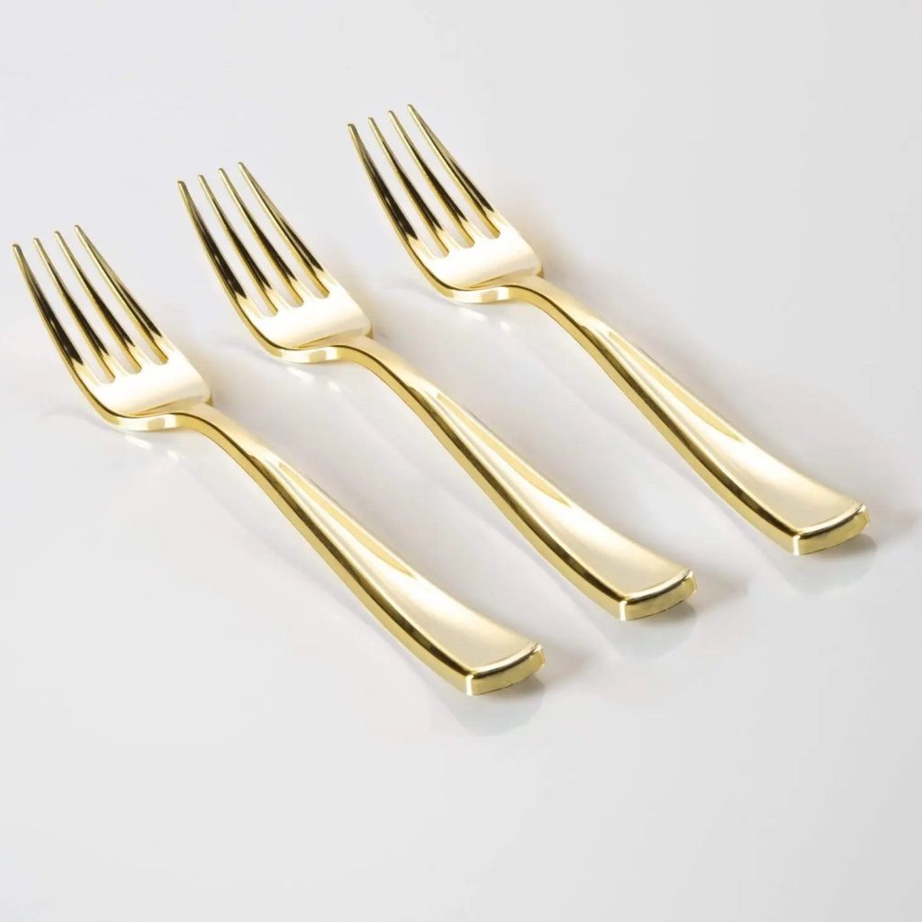 Classic Gold Plastic Forks 20ct