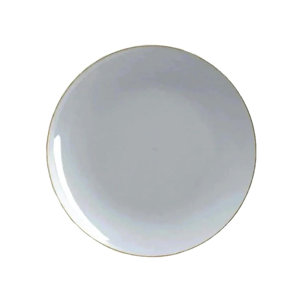 Gray With Gold Rim Plastic Dessert Plates 10ct